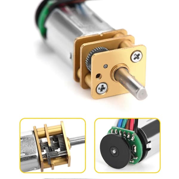 DC6V 2W GBMQ-GM12BY20 Girmotor med magnetisk kodet skive Hall-enkoder (6V 70RPM)