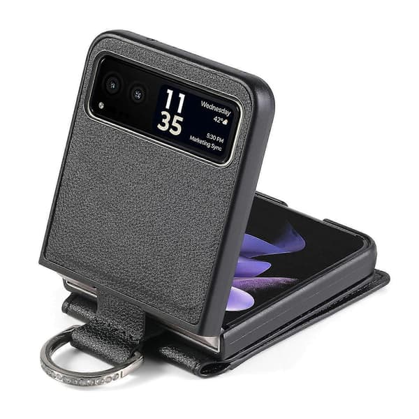 Litchi Tekstur Læder Telefon Cover Til Motorola Razr 40 Black
