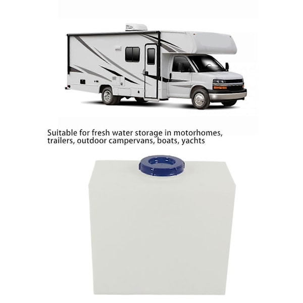 7 Gallons RV Vattentank Läcksäker Livsmedelsgodkänd LLDPE 40,5 x 20 x 36,5 cm Färskvattenbehållare för Släpvagnar Husbilar Båtar Yachter