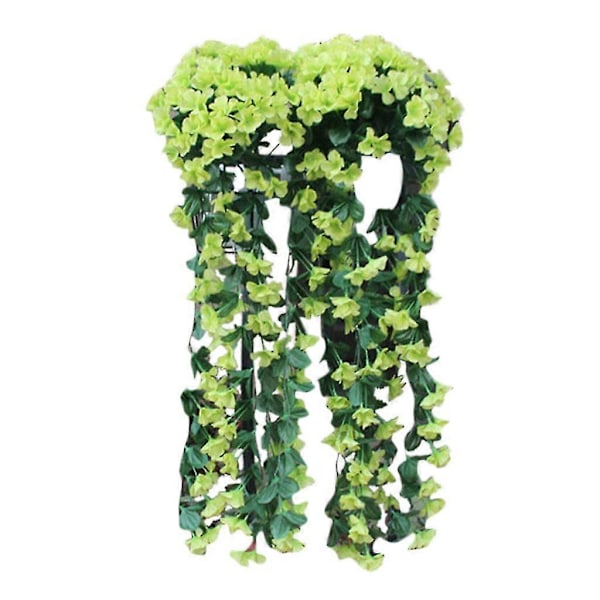 Hängande Blommor Konstgjord Violett Blomma Vägg Wisteria Korg Hängande Girlang Vinranka Blommor Falsk Sidenorkidé Green