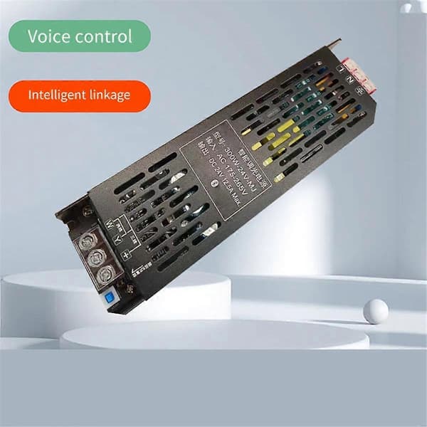 300W LED Strip Kontroller DC24V Belysningstransformator Intelligent Dimming Stemmestyring med Bluetooth APP-kontroll