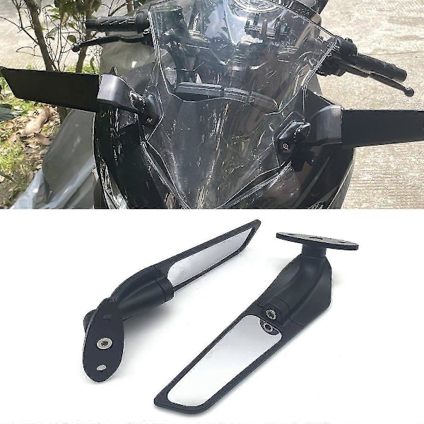 Speglar för Zx6r Ninja 650 400 250 Yzf-r1 R6 Motorcykel Modifierad Vindvinge Justerbar Rotera Bakre