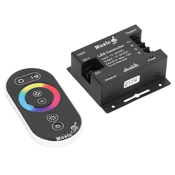 LED Controller Musik Touch Controller Høj Sensitivitet RGB Strip Lys Controller til Husholdningsbar