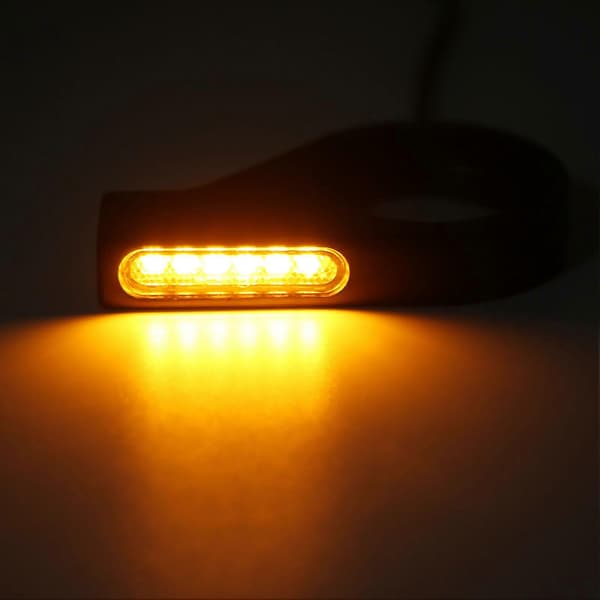 12V Motorcykel LED Blinklys Vandtæt Klar Universal Blinklygte til 41mm Gaffelrør Sort