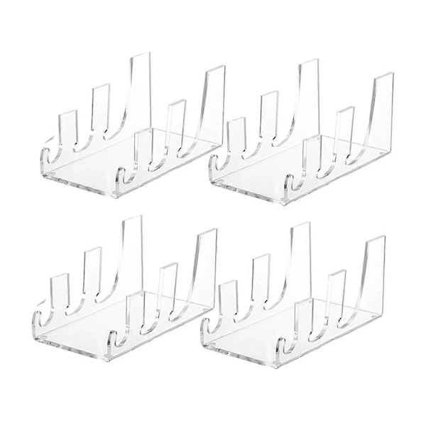 4 stk. tallerken display stativ akryl klar tallerken stativ porcelæn fade tallerkenholder indstilling tallerken stativer