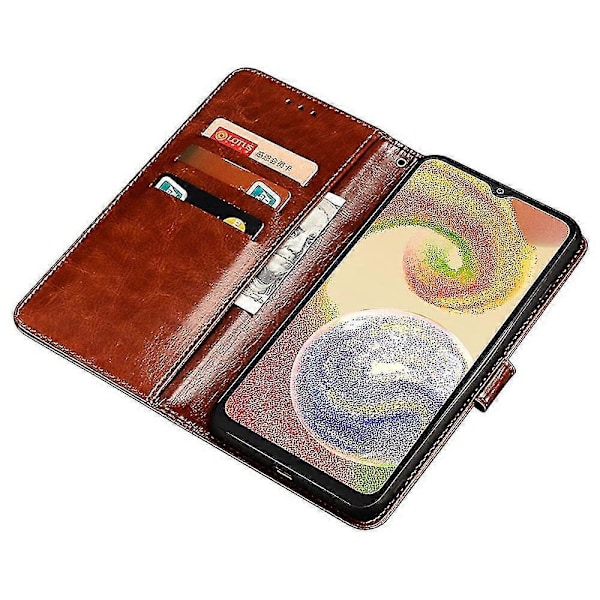 Passer til Samsung Galaxy A15 5G Etui Crazy Horse Tekstur Læder Wallet Cover-C6 Black