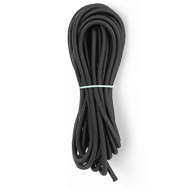 7mm 10m / 32.8ft Pyöreä kuminauha vaatteisiin, vahva elastisuus, DIY, musta