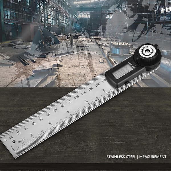 200 mm elektronisk vinkelmåler i rustfrit stål, digital goniometer, vinkelsøger, smigvinkellineal