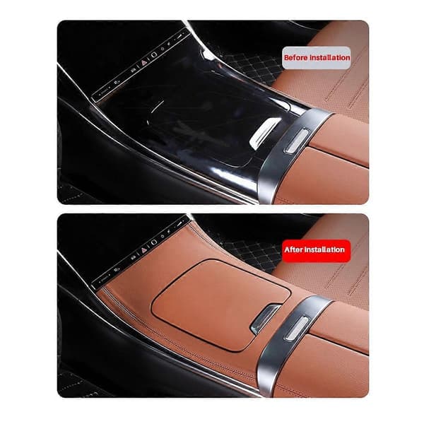 Bil Centerkonsol Panel Trim Skydd för C-Klass W206 C260 C220 C200 2022-24 Växelspak PU Pad Skydd, B