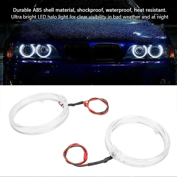 Par 9?36V LED Änglaögon Strålkastare Blinkerslampa Halo Ringar Vit Amber Dubbelfärg Dekorativ för Bil 95mm/3.74in