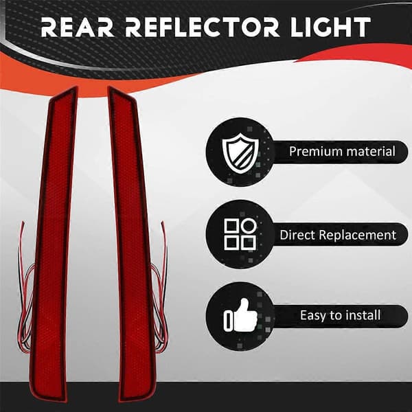 Bil LED Reflektorlys Bakfanger Baklys Tåkelys Bremselys for Vellfire 40 Serie 2023+ Rød