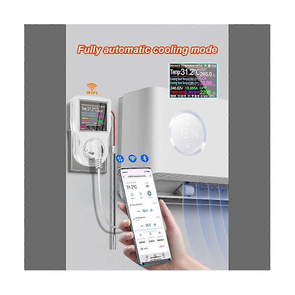 Tuya Wifi Termostat Socket 16A AC220V Digital Temperaturkontroller Socket Outlet Timer Bryter Se