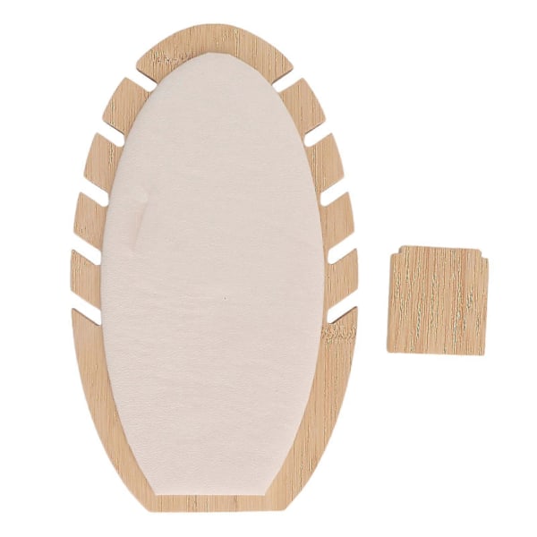 Trä Beige Bladformad Smyckesdisplay Ställ Halsbandshållare