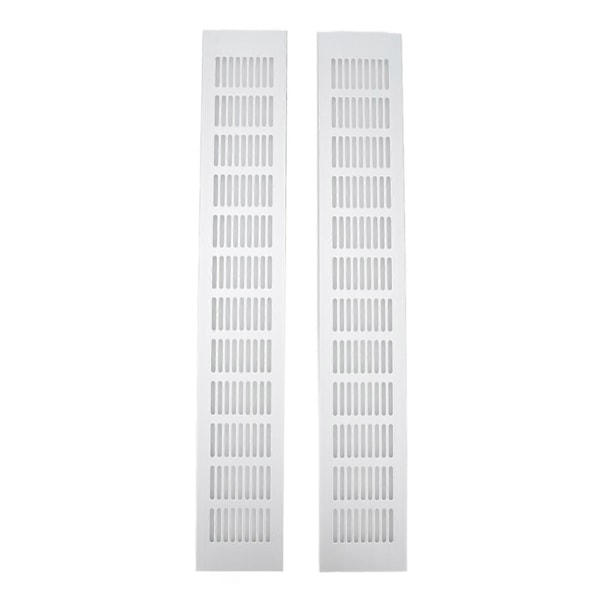 2 st Luftventilationsgaller Aluminiumlegering Rektangulär Ventilationsplatta för Skåp Skoskåp Garderob 80x500mm