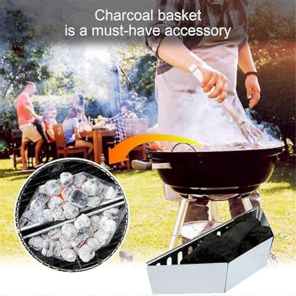 Udendørs BBQ Galvaniseret Plade BBQ Grillværktøj Kul BBQ Kulkurv 0,6 mm