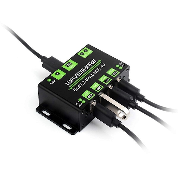 USB3.2 HUB 4U Utökad 4-vägs USB 3.2Gen1 Gränssnitt 5Gbps Industriell HUB Adapter Kompatibel med MacOS