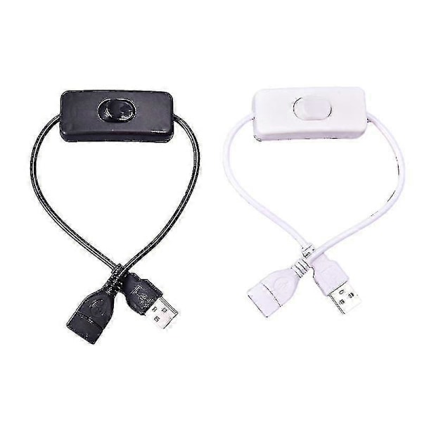 28 cm USB-kaapeli virtakytkimellä, päälle/pois-kytkin USB-lampulle, USB-tuulettimelle, Hfmqv Black