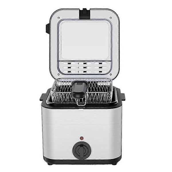 Elektrisk fritös rostfritt stål AC 1000W multifunktionell fritös kökstillbehör med korg EU-kontakt 220V 230V