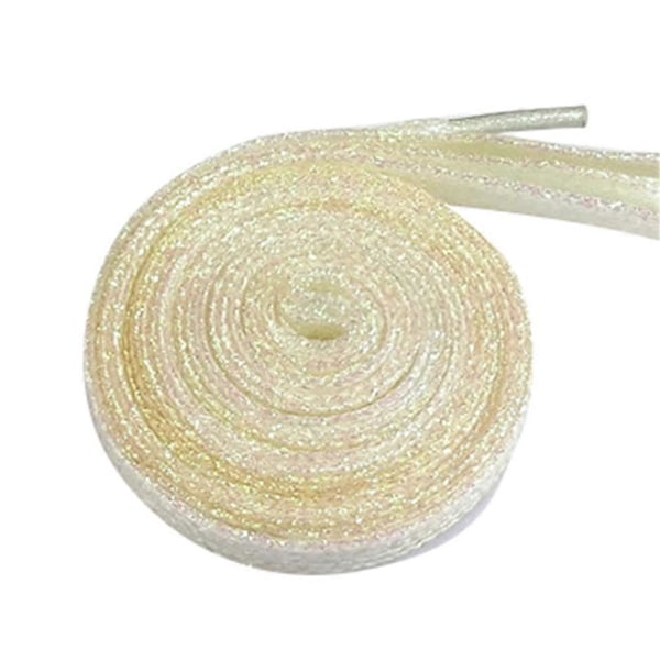 110cm Moderne Flade Glitter Farvede Sko Snørebånd Canvas Sneaker Snørebånd Snor White