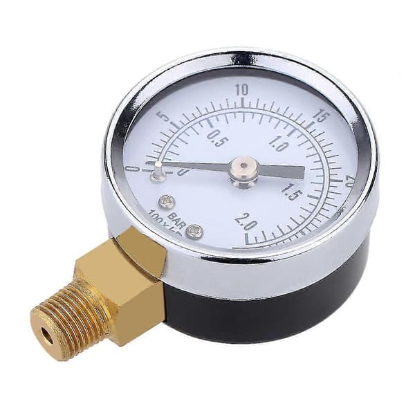 Trykkmåler - 0 - 30 psi 0 - 2 bar Mini dial trykkmåler kompressormålere hydraulisk trykkmåler Ga