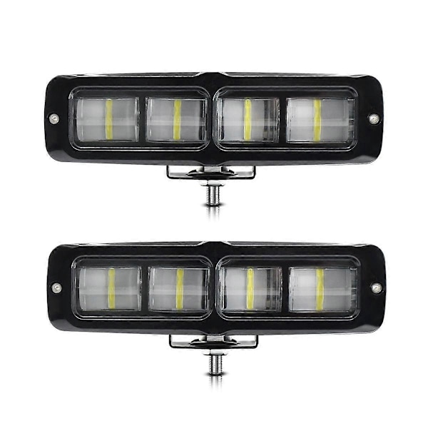 2 STK 6 Tommers LED Lys Bar, 80W Tåkelys Off Road Lys Arbeidslys Bar for Lastebil SUV ATV Båt Motorsykkel, Hvitt Lys