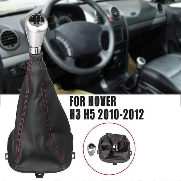 Bil 5 Gear Gearskifteknop Gearstang Støvdæksel til Hover H3 H5 2010-2012