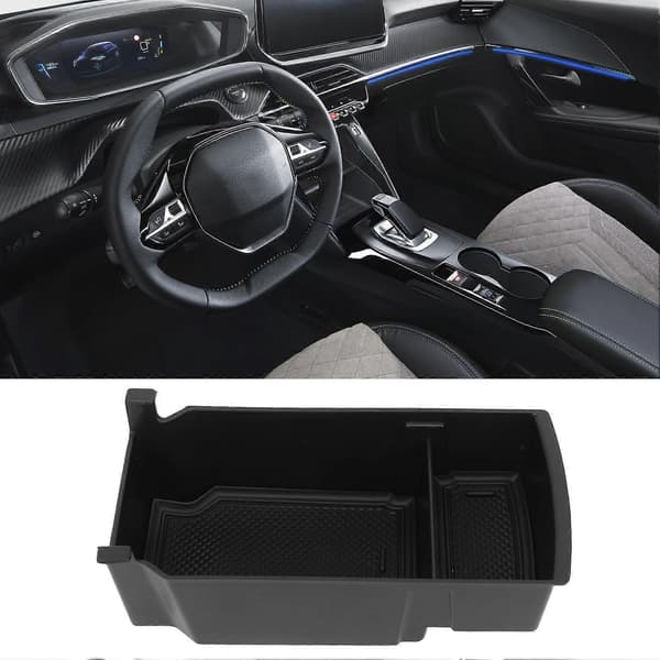 Midtkonsoll Organizer Brett Armlene Oppbevaringsboks Sklisikker Erstatning for Peugeot 208 E?208 2008 E?2008