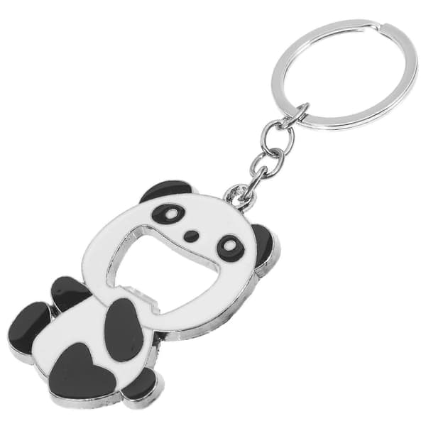 Panda Nyckelring Bärbar Öl- och Läskflasköppnare, Rolig Nyckelring, Present