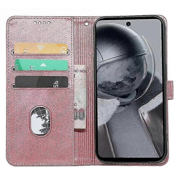 Telefoncover til HMD Pulse Læderetuier Pink gold
