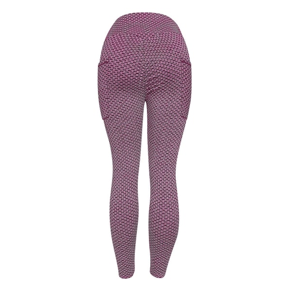 Tflycq Womens Stretch Yoga Leggings Fitness Löpgym Sport Full Längd Active Pants Pink XL