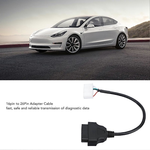 OBD 16-pin till 26-pin Adapterkabel Hög Flexibilitet Stabil Överföring Ersättning för Tesla Model 3 Y