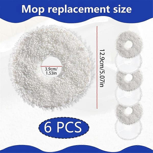 Moppeklude Tilbehør til L20 Ultra, Rengøringsmiddel til L10s Ultra, Vaskbar Mikrofiber Vådmoppepude Tilbehør