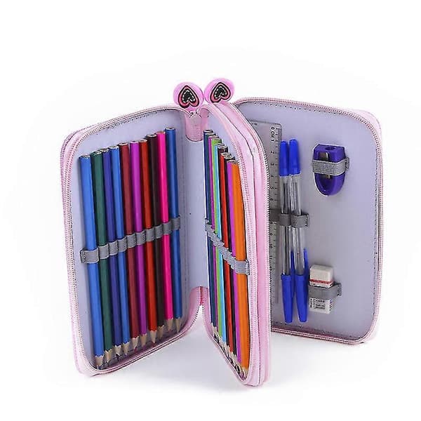 35 Farveblyant Etui Kunst Tegneblyant Opbevaringstaske Studerende Stor Kapacitet Papirkasse Pink