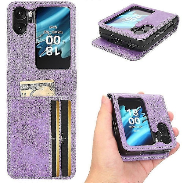 Läderfodral för Oppo Find N2 Flip Purple