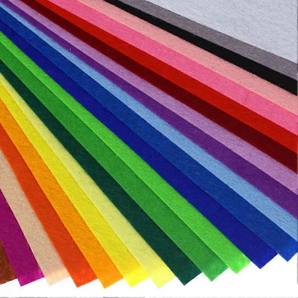 Non Woven Mjuk Filt Tyg 1mm Tjocklek Material för Sömnad Leksaker Dockor Hantverk 40 Stycken 30X30cm