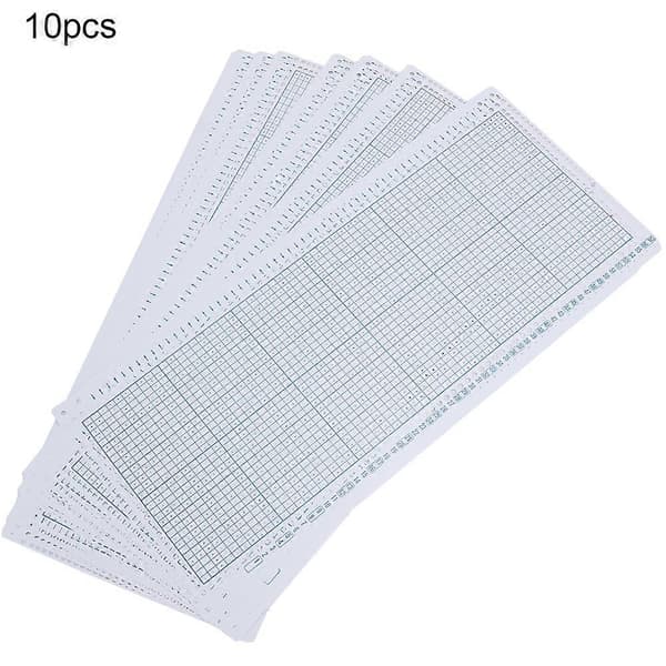10 st Stygn Hålkort 10 st Rutpapper Nylon Stickmaskinstillbehör