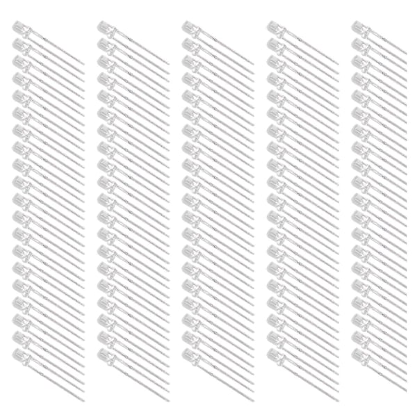 100 stk. LED Diode 3mm 8 Farger LED Lysende Fargelampe Elektronisk Komponentsett 3V Blå