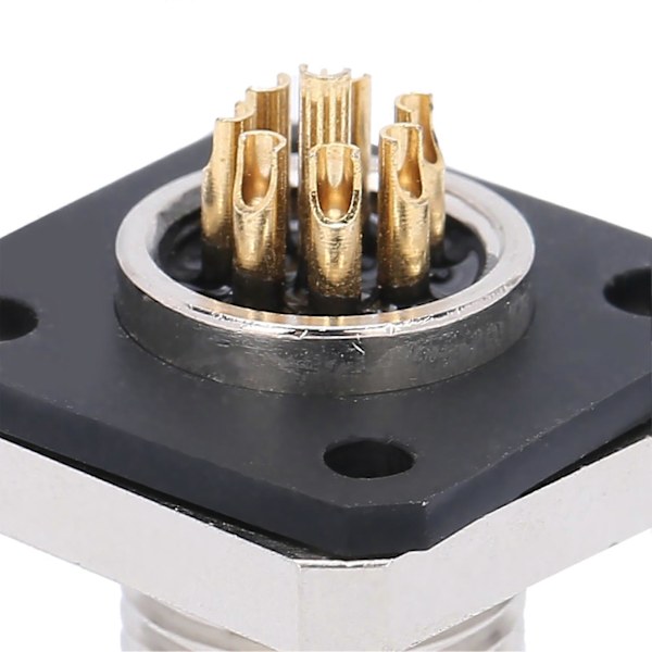 Vandtæt Konnektor 8 Pin Firkantet Flange M12 Gevind Kabel Aviation Socket M12HP8