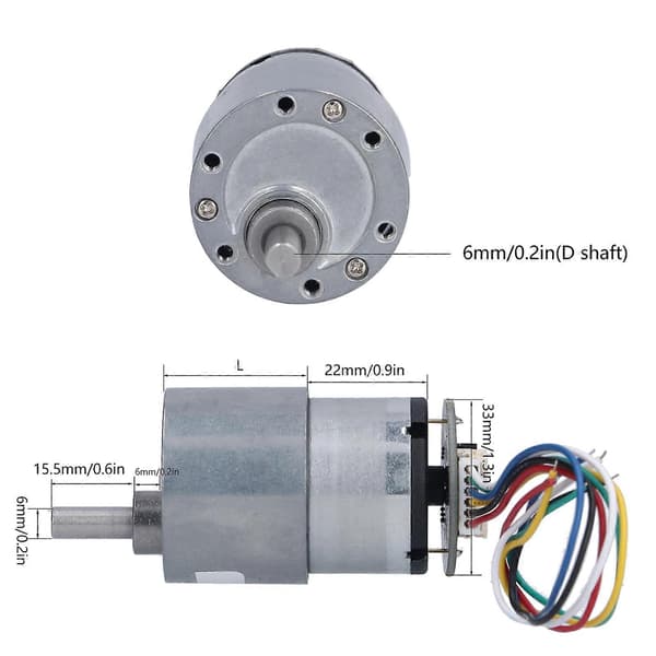 Encoder Motorsett Kit 6mm Aksel med Monteringsbrakett for Smart Bil Robot DIY DC6V JGB37?520 70RPM