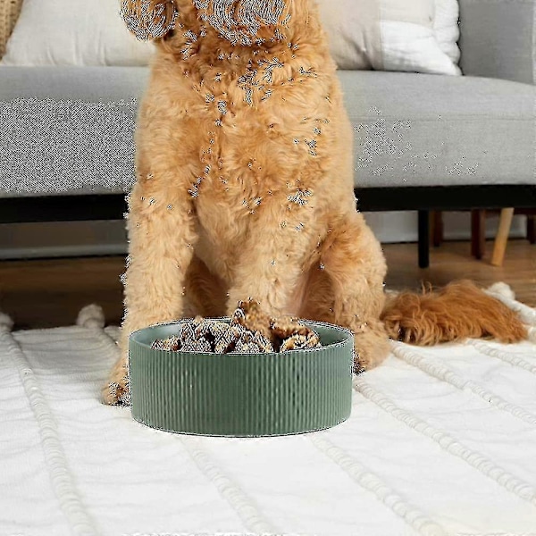 Keramisk hundskål - tung och hållbar mat- och vattenskål, tål maskindisk, modern Green