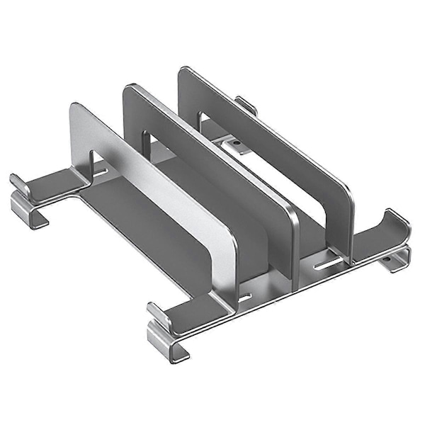 Laptop Stand Holder Justerbar Vertikal Desktop Notebook Dock Pladsbesparende 3 i 1 Computer Stand Sølv