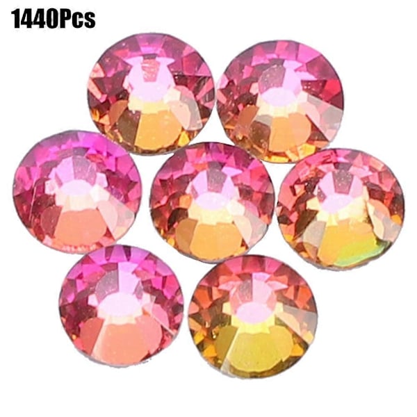 1440 st Rhinestones Glasstenar Flatback Kristall Nagelkonst Dekoration Smink Kläder Skor
