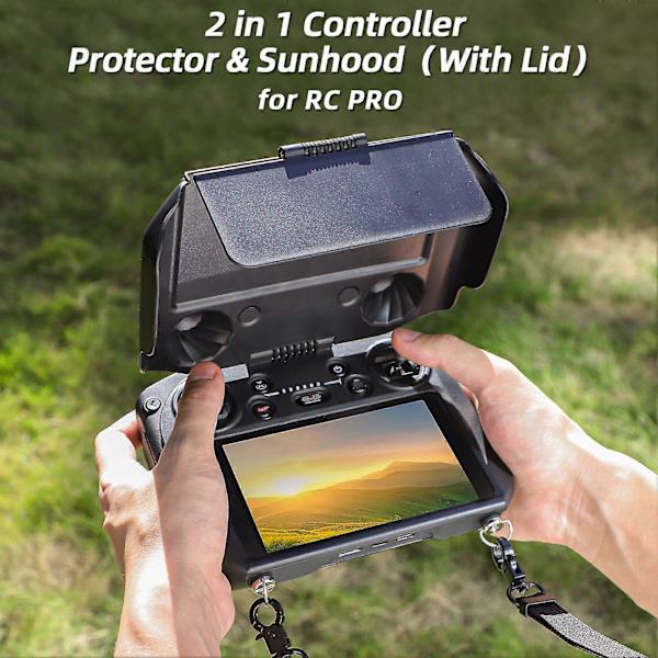 2-i-1 Solskærm Beskyttelsescover Skygge Vinkeljustering Anti-ridse Skjult Underpanel Design Etui til DJI Mini 3 Pro/til Mavic 3 med RC PRO Kontrol