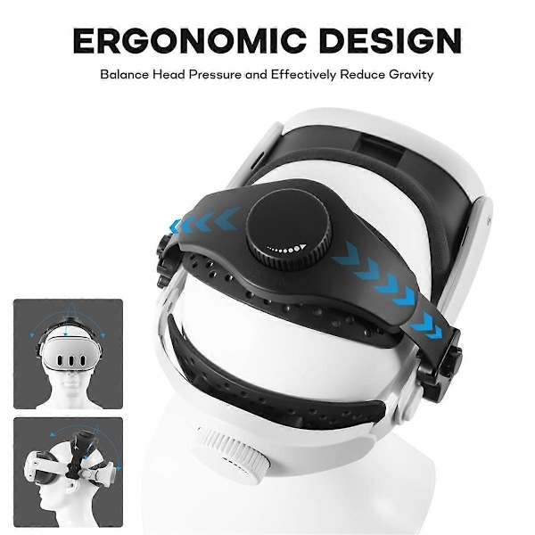 För 3/2/Pro/Pico4 VR Headset Silikon Komfort Huvudband med Justerbara VR Dekompressions Huvudband - Svart