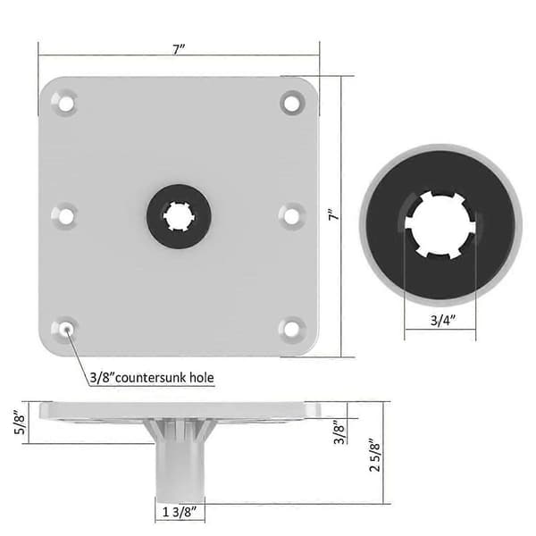 Bådsæde, Swivel-Eze 3 PC Piedestal Sæt, 11 tommer Galvaniseret 3/4 tommer Base Swivel-Eze