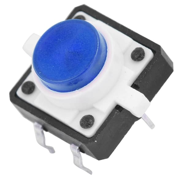 20 st 12x12x7,3 mm Taktil Tryckknappsbrytare LED Momentär Taktil Tryckknappsbrytare Blå