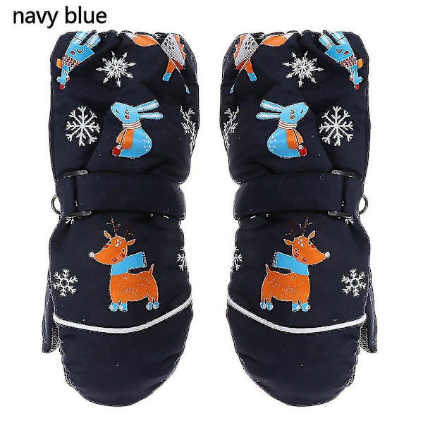 25 * 9cm Barnskidhandskar Vattentäta Varma navy Blue