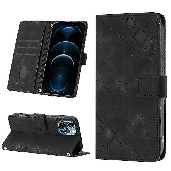 Etui til iPhone 12 Pro Cover Flip Magnetisk Læderpung Kortholder Kompatibel med iPhone 12 Pro Etui Black