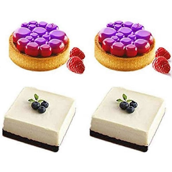 Kakeformringer Tart Ring Mousse Kake Ring Melkebar Form Kake Bakeform Verktøy Perforert Kutter Ring Non Stick 8 Stk