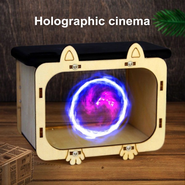 3D-holografia TV-projektorilelu puinen puhelin tabletti hologramminäyttö elokuvateatteri lasten STEM-opetus DIY-kokoonpanolelu pojat tytöt lahja